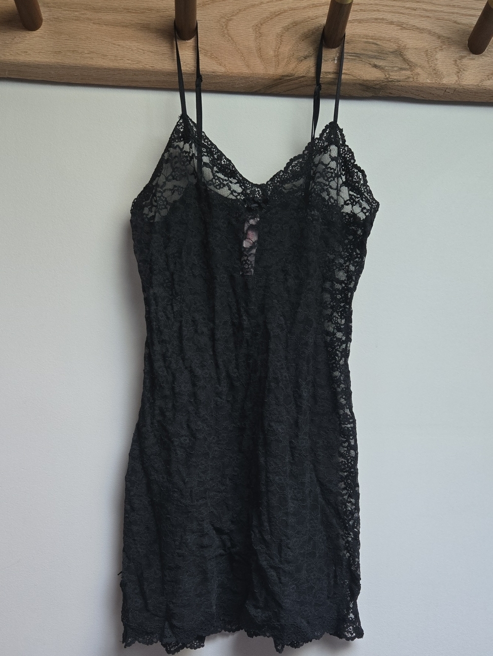 Victoria's Secret Black Lace Slip Chemise Small